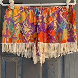 Show Me Your Mumu Patterned Fringe Shorts